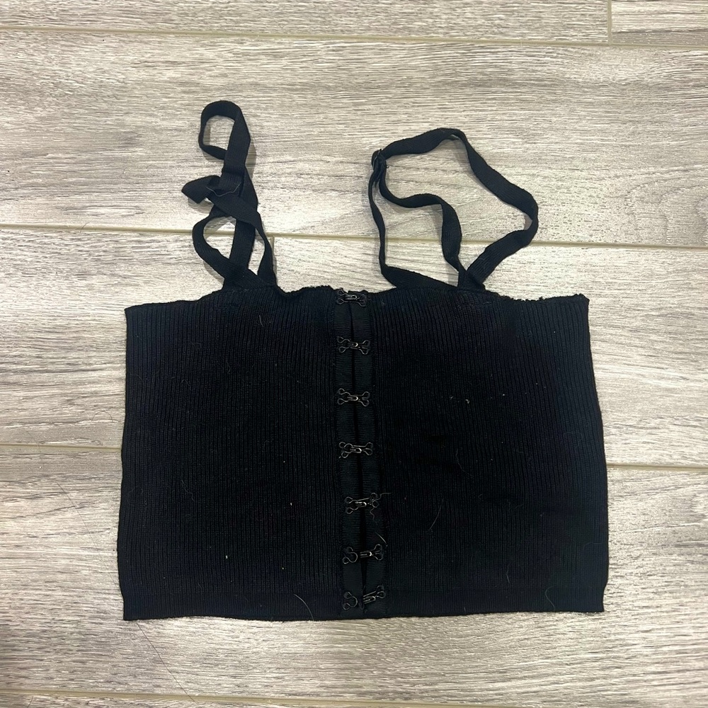 Urban planet black straps crop top